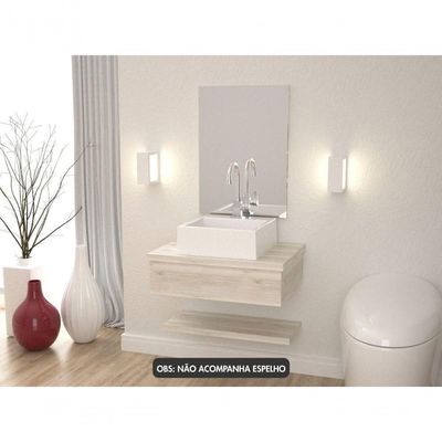 Conjunto Bancada C-cuba Q355 E Prateleira Metrópole 605 Preto ônix Snow