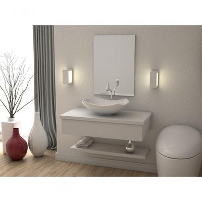 Conjunto Bancada C-cuba L42 E Prateleira Metrópole 805 Perffect Acetinado Branco Chess