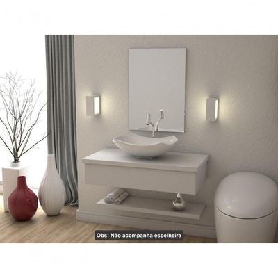 Conjunto Bancada C-cuba L42 E Prateleira Metrópole 805 Perffect Acetinado Branco Chess