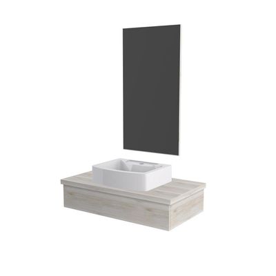 Conjunto Bancada C-cuba Aria 41 E Espelheira Metrópole 801 Preto ônix Snow