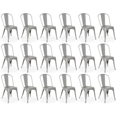 Kit 18 Cadeiras Iron Tolix Design Industrial - Cinza