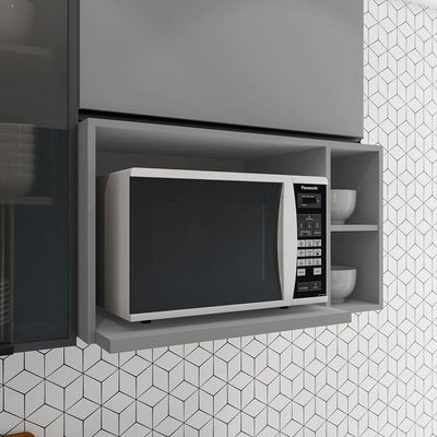 Armário De Cozinha Micro-Ondas Belize Henn Cinza