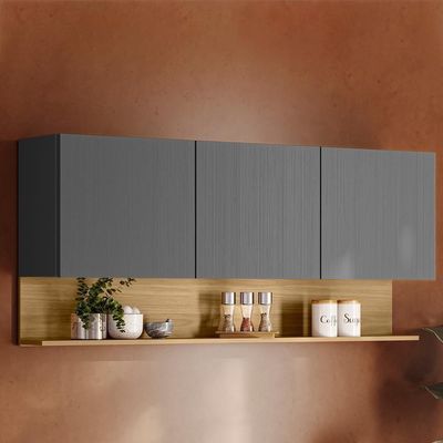 Armario Aereo 3 Portas 150 Cm Line Ktp Gris Cp Freijo