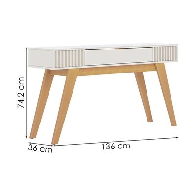 Aparador Para Sala 1 Gaveta 136 Cm Riviera Colibri Off White Freijo