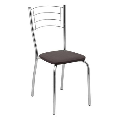 Conjunto Mesa De Jantar Redonda Com Vidro 80cm Com 4 Cadeiras Multimóveis Cr50138 Marrom
