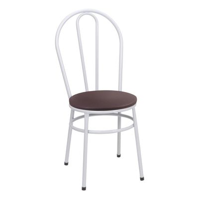 Conjunto Mesa De Jantar Redonda 90cm Com 4 Cadeiras Multimóveis Cr50135 Branco Marrom