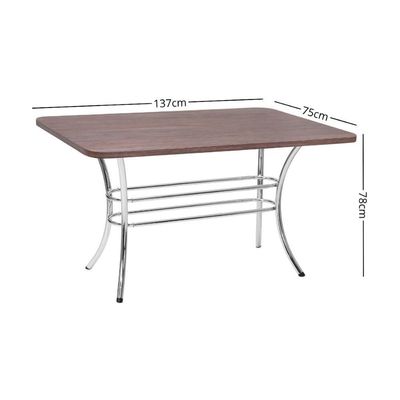 Mesa De Jantar Retangular 137cm 6 Lugares Multimóveis Cr50144 Nogueira Nogueira