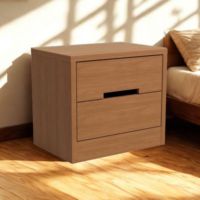 Mesa De Cabeceira 2 Gavetas 54 Cm S822 Kappesberg Canela
