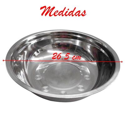 Kit 6 Tigelas Em Aço Inox 26,5cm