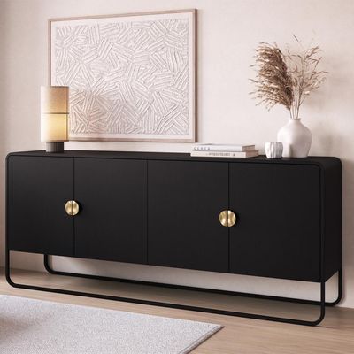 Buffet Aparador Organico 4 Portas 180 Cm 28075 Artesano Nero Preto