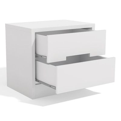 Mesa De Cabeceira 2 Gavetas 54 Cm S822 Kappesberg Branco