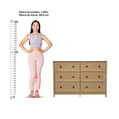 Berço Multifuncional 3x1+ Cômoda Ditália 6 Gavetas BBI-51 DM-217