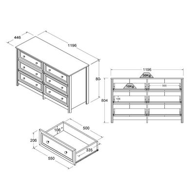 Berço Multifuncional 3x1+ Cômoda Ditália 6 Gavetas BBI-51 DM-217