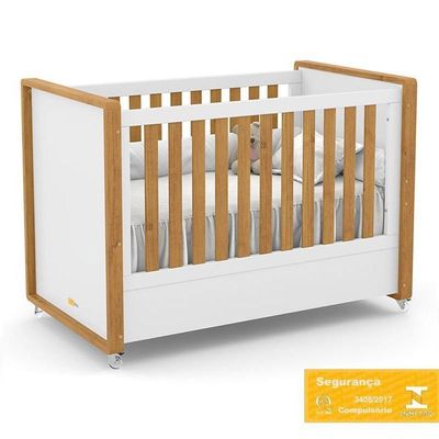 Berço Americano Tutto New Branco Soft-freijó E Colchão Supreme - Matic Móveis Branco Soft-freijó