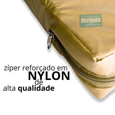 Capa Colchão Solteiro Impermeável Hospitalar Com Zíper - Bege 88x188x16cm