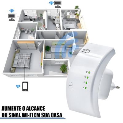 Ampliador De Rede Wi-fi 300mbps Repetidor De Sinal Bivolt
