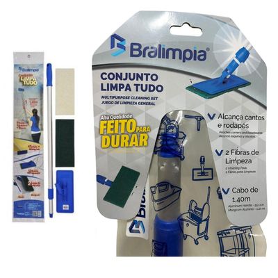 Conjunto Limpa Tudo Fibras Cabo Extensivo 140cm Bralimpia