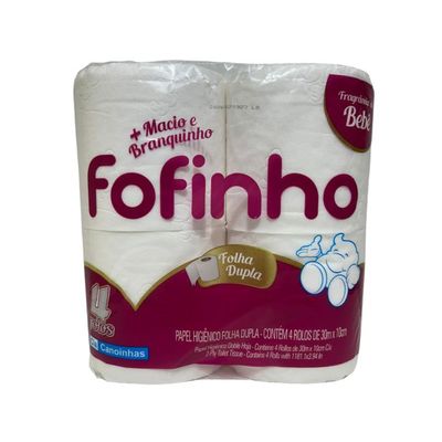 Papel Higiênico Fofinho Dupla 05 Pct C/4 Rolos Cheiro Bebe