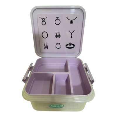 Caixa Organizadora Bijouterias Multiuso Plasvale 05 Lt Lilas