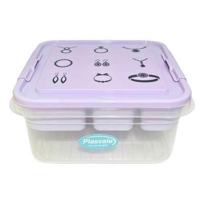 Caixa Organizadora Bijouterias Multiuso Plasvale 05 Lt Lilas
