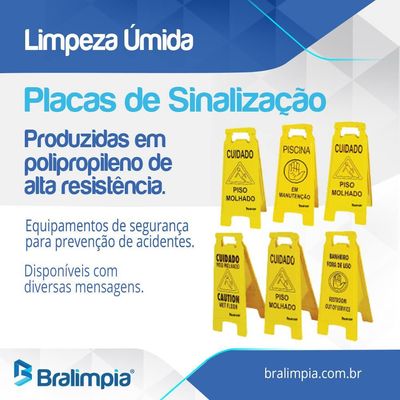 Placa De Sinalização Cuidado Em Manutenção Bralimpia