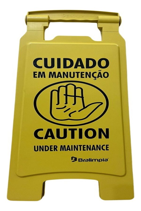 Placa De Sinalização Cuidado Em Manutenção Bralimpia