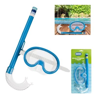 Mascara De Mergulho E Snorkel Infantil 1884 Mor Verde