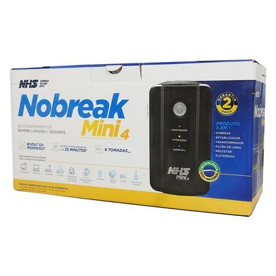 Nobreak 800va Nhs Mini 4, Monovolt 120v, 6 Tomadas, Bateria 1x 7ah/12v - 90.b1.008000