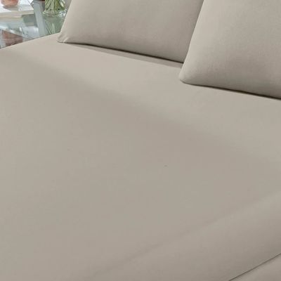 Lençol Buettner Queen Malha 100% Algodão Basic Liso com Elástico Trigo