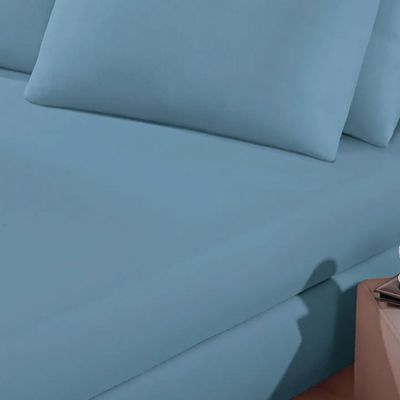 Lençol Buettner Casal Malha 100% Algodão Basic Liso com Elástico Jeans