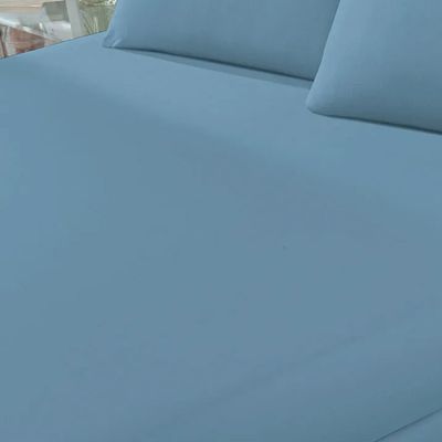 Lençol Buettner Casal Malha 100% Algodão Basic Liso com Elástico Jeans