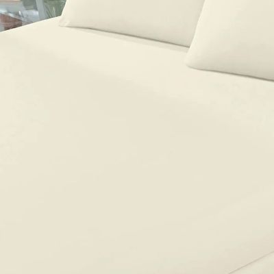 Lençol Buettner Queen Malha 100% Algodão Basic Liso com Elástico Pérola