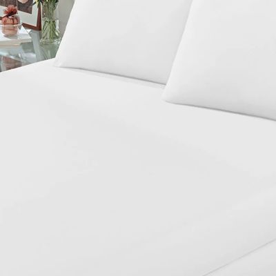 Lençol Buettner Queen Malha 100% Algodão Basic Liso com Elástico Branco