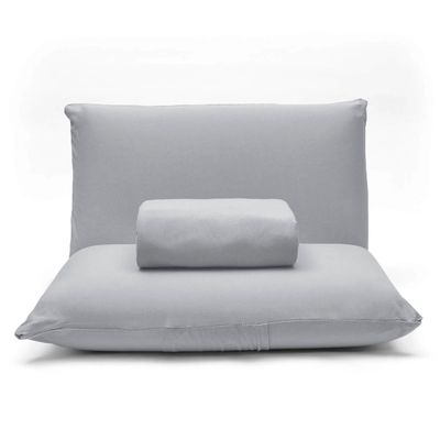 Jogo de Cama Buettner Queen Malha 100% Algodão Basic Liso 3 Peças Prata