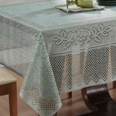 Toalha de Mesa Interlar Renda 100% Poliéster Retangular Color 150m x 220m 6 Lugares Pistache