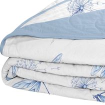 Cobre Leito Tecebem Casal Malha 100% Algodão Estampado em Matelassê Karen 210x240m Azul
