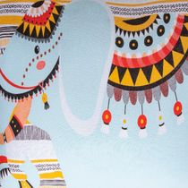 Fronha Portallar Malha 100% Algodão Estampa Localizada Safari 48cmx68cm Branco