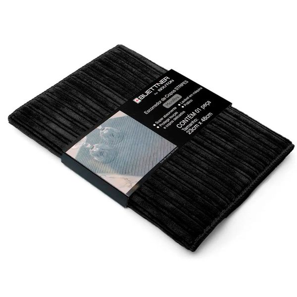 Escorredor de Copos Buettner Microfibra 80% Poliéster/20% Poliamida Cooking Stripes 23cm x 48cm Preto