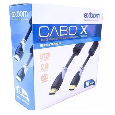 Cabo Hdmi 1.4 3d 1080p Full Hd C/ Filtro Tv Lcd Plasma Ps3 10 Mts
