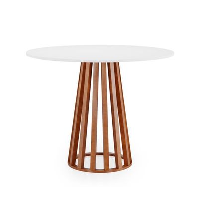 Conjunto Mesa De Jantar Redonda 4 Cadeiras Jacobsen
