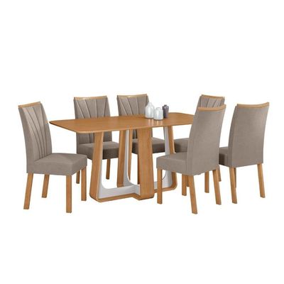 Conjunto Sala De Jantar Mesa Easy Pop-6 Cadeiras Confort