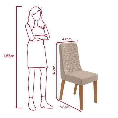 Conjunto Sala De Jantar Mesa Easy Pop 6 Cadeiras Seat