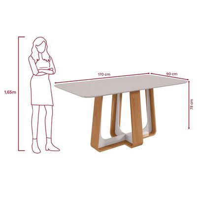 Conjunto Sala De Jantar Mesa Easy Pop 6 Cadeiras Seat