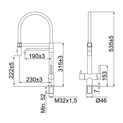 Torneira Misturador Monocomando Lorenzetti Loren Loft Gourmet 2262 N82 Com Saída Para água Filtrada