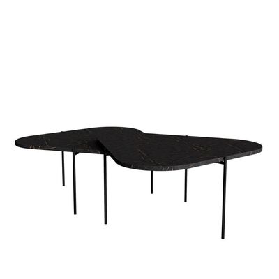 Kit 2 Mesa De Centro Para Salas 65cm Palheta - Preto