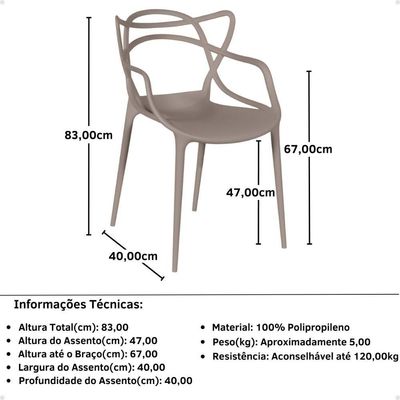 Kit 12 Cadeiras Allegra Empilhável Com Inmetro Magazine Decor - Fendi