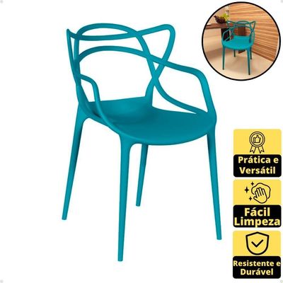 Kit 12 Cadeiras Allegra Empilhável Com Inmetro Magazine Decor - Turquesa