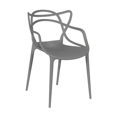Kit 12 Cadeiras Allegra Empilhável Com Inmetro Magazine Decor - Cinza Escuro