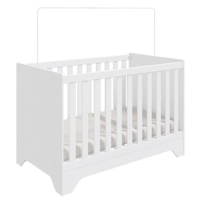 Berço Americano Popy Retrô 3 Em 1 Branco Brilho - Móveis Peroba