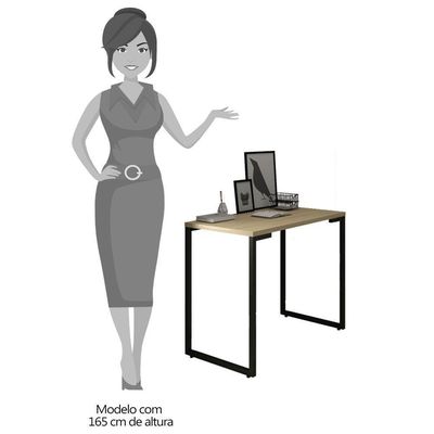 Mesa Escritório 90cm Estilo Industrial New Port F02 Nature - Mpozenato
